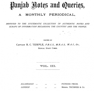 PANjAB NOTES and QUERIES